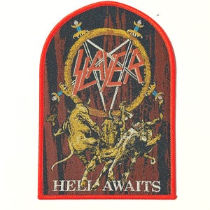 Slayer - Hell Awaits RED Border Woven Patch Officially Licensed New SOLD OUT Direct