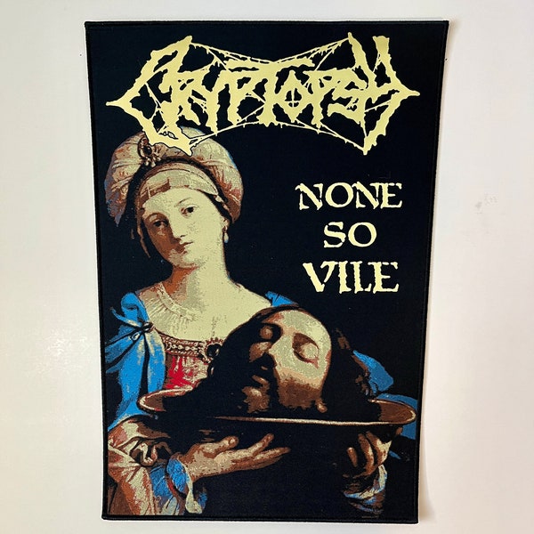 Cryptopsy - None So Vile BLACK Border Woven Back Patch Officially Licensed Long SOLD OUT Direct