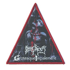 Dying Fetus - Écusson tissé grotesque empalement avec bordure rouge Nouveau ÉPUISÉ Direct