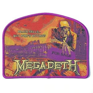 Megadeth - Peace Sells... But Who's Buying? Officially Licensed PURPLE Border WOVEN Patch New LONG Sold Out