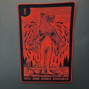 RARE FIND 2022 Iron & Ash Der Weg Einer Freiheit - Steppenwolf RED Border Licensed Limited Edition geweven achterpatch #30/60 Lang Uitverkocht Nieuw