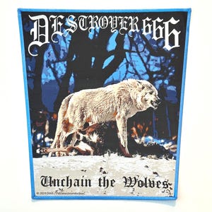 Destroyer 666 - Unchain The Wolves Blue Border Limited to 33 WOVEN Back Patch a Patch Master Issue Sold Out Direct HIGH QUALITY
