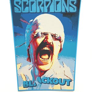 Scorpions - Blackout Blue Border offiziell lizenzierter gewebter Rückenaufnäher LIMITIERT auf 25 Neu AUSVERKAUFT Direkt
