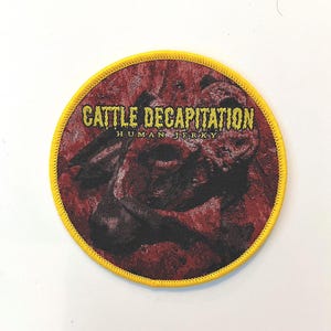 Cattle Decapitation - Human Jerky Yellow Border Woven Patch New Sold Out Direct