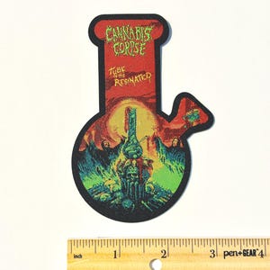 TOUGH FIND Cannabis Corpse - Tube of the Resinated 2025 Small Laser Cut WOVEN Patch New Sold Out Direct