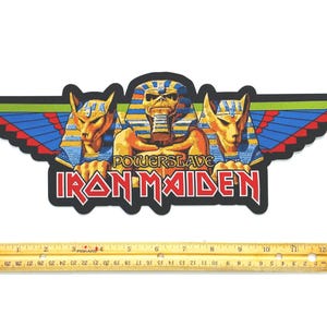 Iron Maiden - Powerslave Parche tejido con logo rojo extragrande Producto con licencia oficial AGOTADO Directo Nuevo