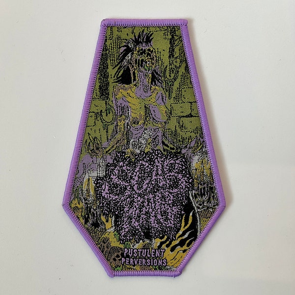 Scab Hag - Pustulent Perversions PURPLE Border Official Licensed Woven Patch SOLD OUT Direct