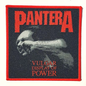 Pantera - Vulgar Display of Power RED Border Officially Licensed Woven Patch New Sold Out Direct