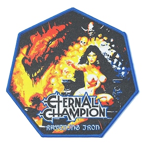 2021 ETERNAL CHAMPION - Ravening Iron Blue Border Officiellt Licensierad STOR Vävd Tygmärke Ny Slutsåld Direkt