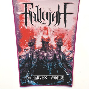 Fallujah - The Harvest Wombs PINK GLITTER Border Woven Back Patch Officially Licensed New Sold Out Direct NEW