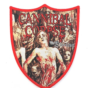 Parche tejido con borde rojo THE BLEEDING de Cannibal Corpse con licencia oficial, nuevo, agotado, directo