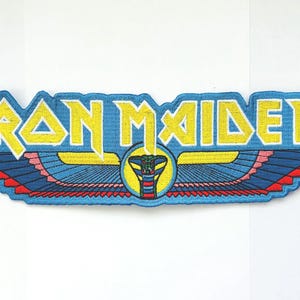 RARO Iron Maiden - Hebilla de cinturón Powerslave EXCLUSIVO parche bordado con licencia de gran tamaño ¡NUEVO! ¡Agotado directamente!