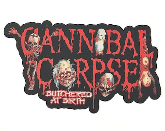 Cannibal Corpse - Butchered At Birth Übergroßer, lasergeschnittener Aufnäher mit gewebter Form