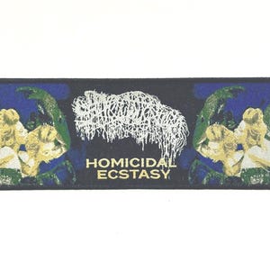 Sanguisugabogg - Homicidal Ecstasy BLACK Border Woven Strip Patch Officially Licensed New SOLD OUT Direct