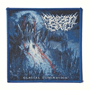 Frozen Soul - Glacial Domination BLAUE Border offiziell lizenzierter gewebter Aufnäher neu ausverkauft.