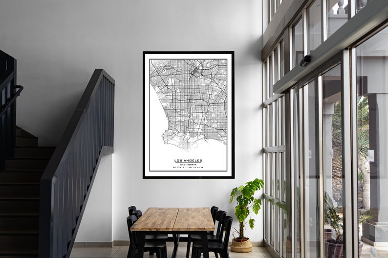 Los Angeles Map Print, LA City Map, California Art, Los Angeles Poster ...