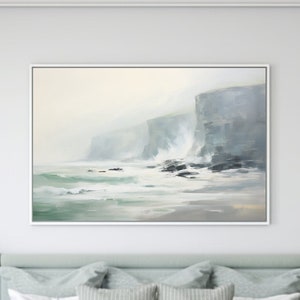 Seafoam Green Ocean Painting Canvas Print | Tranquil Coastline Nautical Art | Comforting Wall Art for Soothing Vibes | Coastal Home Decor