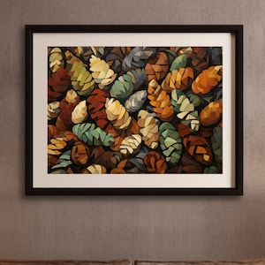 Pine Cone Art Print: Earthy Autumn Colors, Rustic Home Decor (Digital Download)