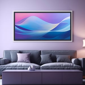 Abstract Sound Waves Art Print: Blue, Pink, Purple Gradients (Digital Download)