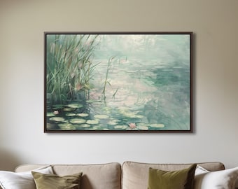 Water Lily Pond Canvas Print: Serene Nature Wall Art