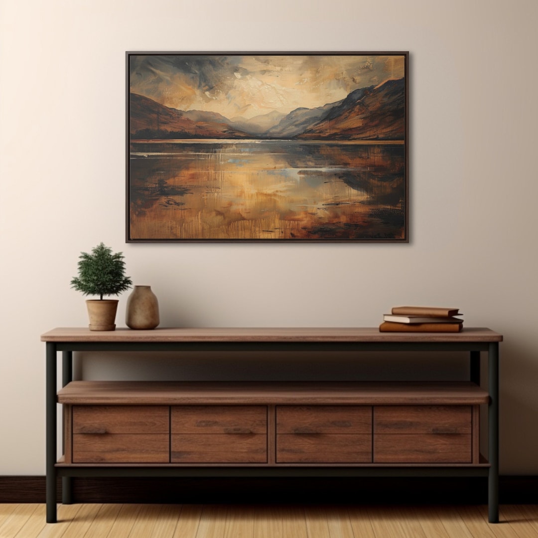 Mountain Lake Canvas Print: Serene Dusk Landscape Wall Art - Etsy