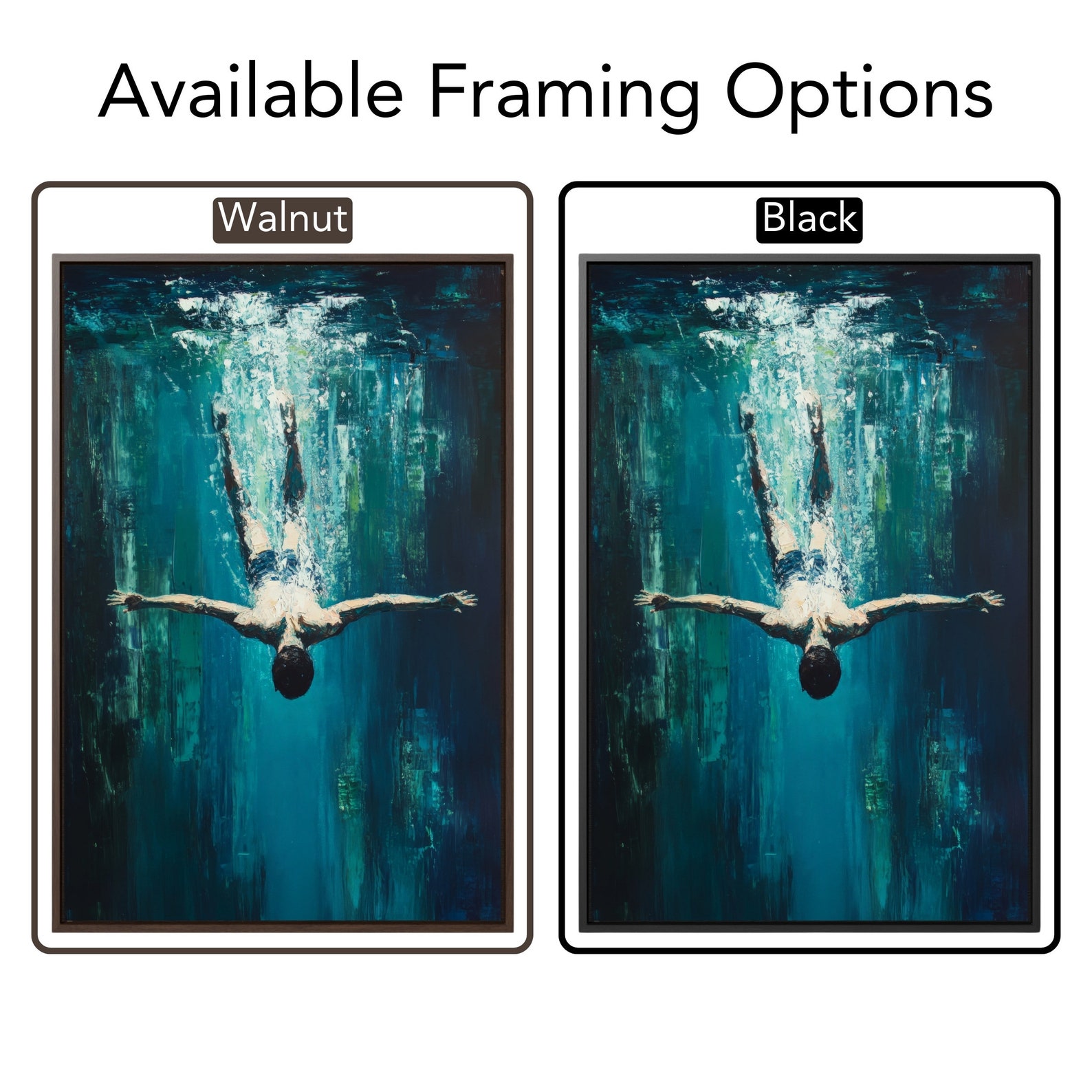 Abstract Swimmer Canvas Print: Modern Expressionist Wall Art - Etsy