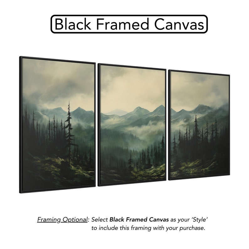 Vintage Mountain Triptych Wall Art, Rustic Forest Landscape Set of 3 - Etsy