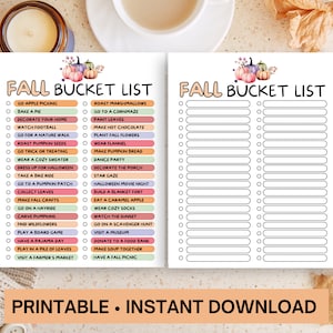 Fall Bucket List - Games For Kids - Fall Printable - Fall Activity - Kids Printable - Fall Fun