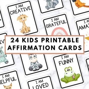 Affirmationskarten - für Kinder - zum Ausdrucken - Positives Denken - Homeschool - Kinderaktivität - psychische Gesundheit