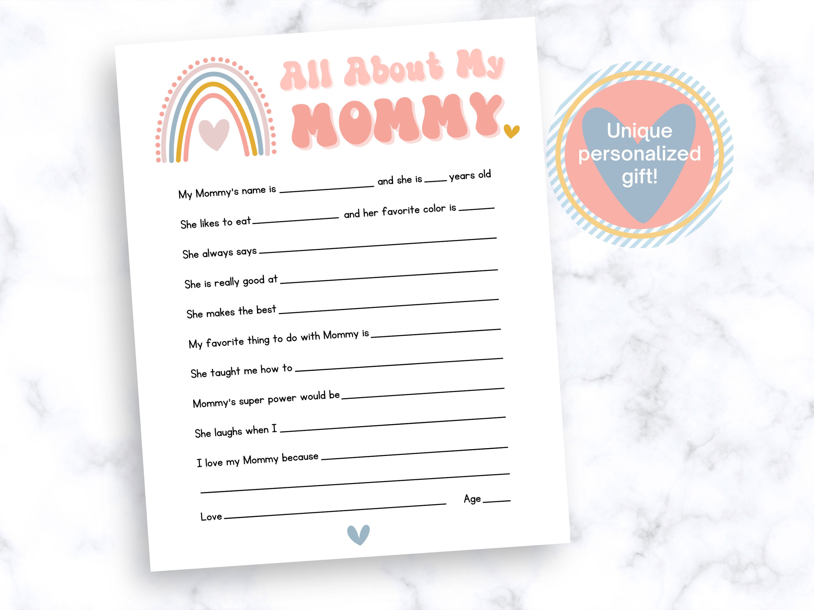 All About My Mom - Grandma Printable - Mothers Day Activity - Last ...
