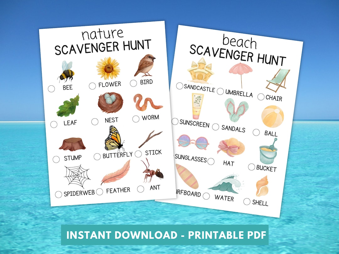 Nature Scavenger Hunt - Printable - Instant Download - Yard Games ...