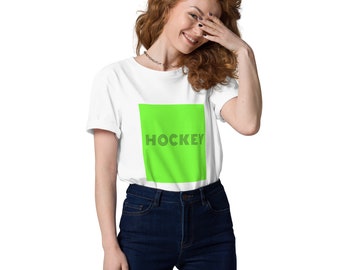 HOCKEY Retro Unisex-Bio-Baumwoll-T-Shirt weiß