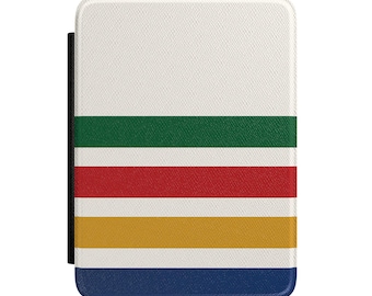 Retro Stripe Kindle Case | Green Red Yellow Navy eReader Cover | Colorful Kindle Case | Gift for Him | Gift for Her | Lake Life | Cabin Life