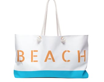BEACH, Bolso de fin de semana / Bolso de playa / Bolso de vacaciones / Bolso para escapada de fin de semana / Amante de la playa / Regalo para ella