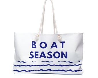 Boat Season, weekendtas | Nautical Waves-strandtas | Boat Lover-draagtas | Grote draagtas Lake Lover | Zeilliefhebber | Moederdagcadeau