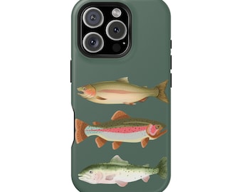Rainbow Trout Illustration Phone Case | Magnetic Impact-Resistant Case | Fishing Gift | Father's Day Gift | Lake Life