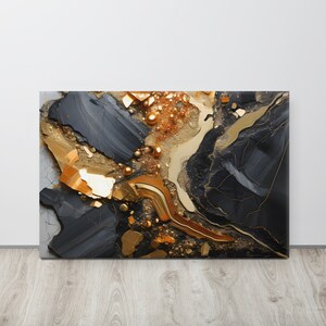 Black and Gold Geode Painting