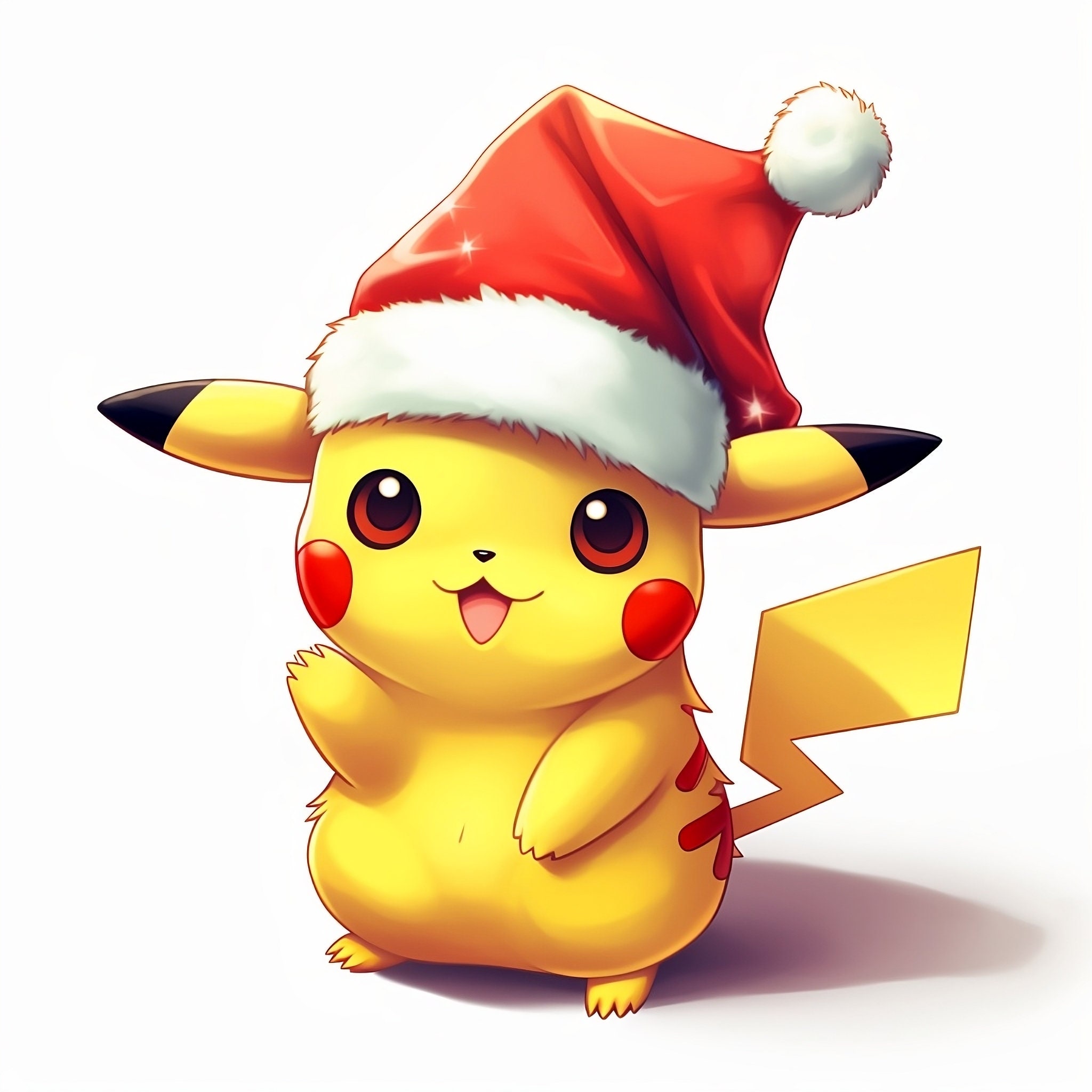 Pikachu With Christmas Hat Clipart PNG High Quality Etsy