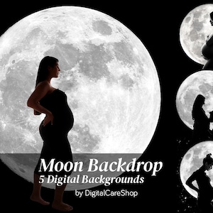 5 JPG Moon Backdrop Set Digital Backdrops Maternity Backgrounds For Photography Maternity Photoshop Fine Art Background Print Digital