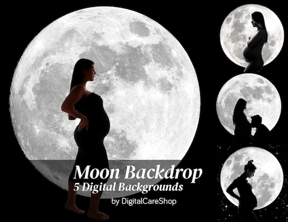 5 JPG Moon Backdrop Set Digital Backdrops Maternity Backgrounds For Photography Maternity Photoshop Fine Art Background Print Digital