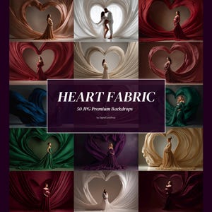 50種類のファブリックハートマタニティ背景シルクドレープファインアートスタジオPhotoshop合成JPG