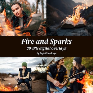 70 Fire Overlays For Photoshop Fire Effect Flame Overlays Realistic Digital Flames Sparks Overlay Digital Backdrops Smoke for Photoshop JPG