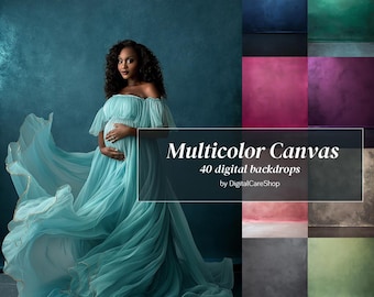 40 Multicolors Canvas Digital Backdrops Fine Art Hand Painted Canvas Maternity Backdrop Textures Overlays Fine Art Hanging Portrait Backdrop