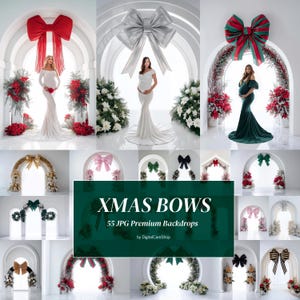 55 fondos digitales con lazos navideños retroiluminados, lazo de terciopelo retroiluminado, fondo de maternidad navideño, cinta, fondos de estudio, texturas de bellas artes.