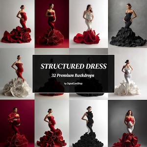 Dress Overlay Digital Backdrops: Maternity Photography Art (JPG & PNG)