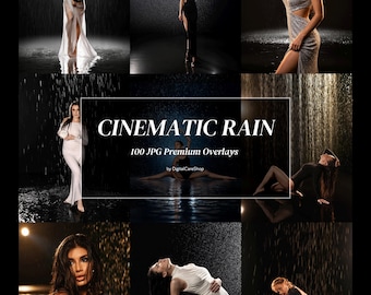 100 Cinematic Water Drops, Photoshop Effects for Maternity & Portrait Photos, JPG Download