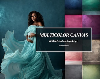 40 fondos digitales multicolores pintados a mano sobre lienzo, fondos para retratos de maternidad, texturas de bellas artes JPG