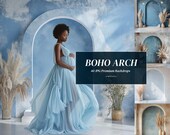Blue Boho Arch Digital Backdrop: Maternity Photography Overlays (40 Arches)