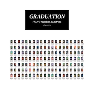 140 Graduation Digital Backdrops: School Portrait, Grunge, Abstract ...