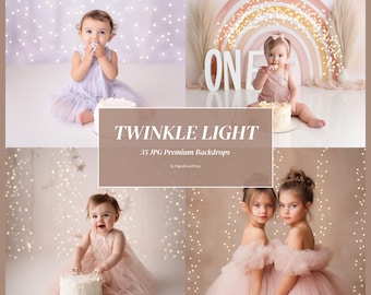 35 Twinkle Light Cake Smash Light Overlays Fairy Light Overlay for Photoshop Newborn Twinkle Light Overlay Christmas Light Overlays JPG